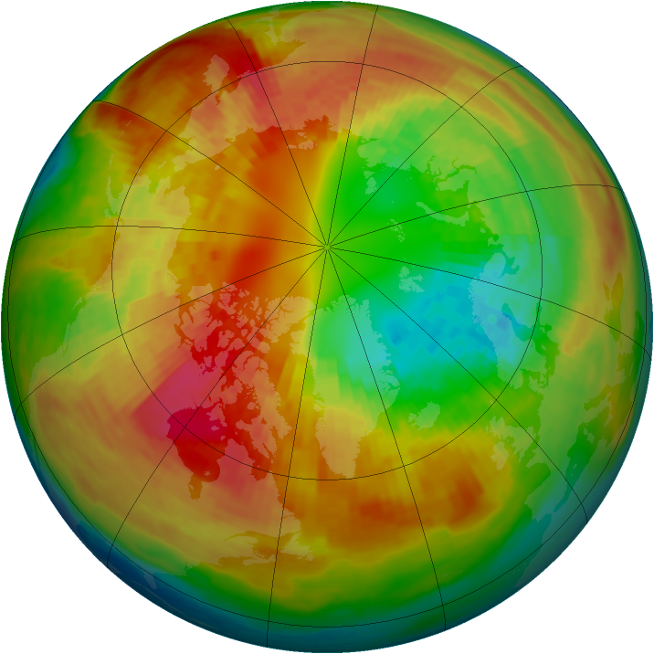 Arctic ozone map for 01 March 2003